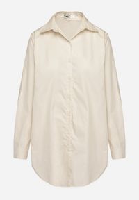 Renee - Beżowa Bawełniana Długa Koszula z Regulacją przy Rękawach Dorivelle. Okazja: na co dzień. Typ kołnierza: kołnierzyk klasyczny. Kolor: beżowy. Materiał: bawełna. Długość: długie. Styl: casual, elegancki, klasyczny #2