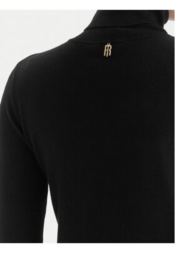 Fracomina Golf FR25WT7001K42101 Czarny Regular Fit. Typ kołnierza: golf. Kolor: czarny. Materiał: wiskoza