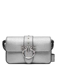 Pinko - PINKO Torebka Love One Mini Slouchy Fl AI 25-26 PLTT 104340 A2JT Srebrny. Kolor: srebrny. Materiał: skórzane