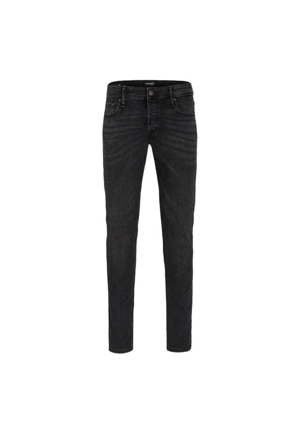 Jeansy Jack & Jones Glenn 772 czarny denim. Kolor: czarny. Materiał: denim, jeans. Sport: skateboard