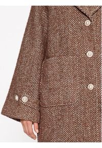 Custommade Płaszcz wełniany Halina 999511879 Brązowy Oversize. Kolor: brązowy. Materiał: wełna