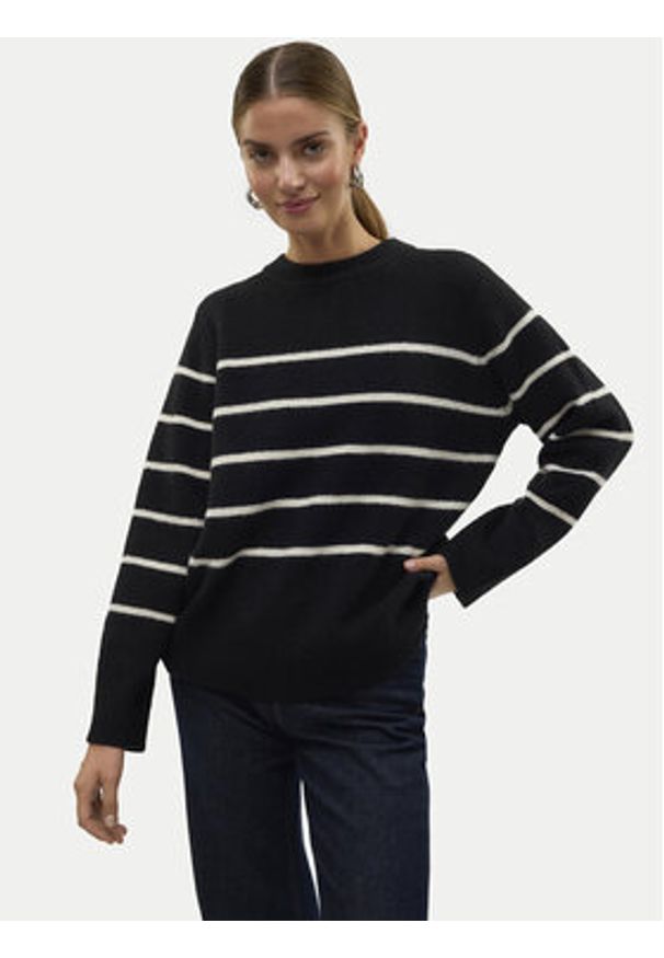 Vero Moda Sweter Flawless 10320487 Czarny Loose Fit. Kolor: czarny. Materiał: syntetyk