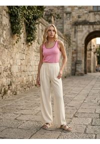 Sinsay - Bluzka na ramiączkach z wiskozą - różowy. Kolor: różowy. Materiał: wiskoza. Długość rękawa: na ramiączkach #1