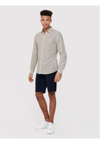 Only & Sons Koszula Caiden 22012321 Beżowy Slim Fit. Kolor: beżowy. Materiał: len, bawełna #4