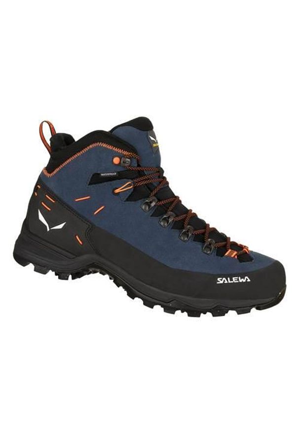 Buty trekkingowe męskie Salewa Alp Mate Winter Mid Wp. Wysokość cholewki: za kostkę. Kolor: niebieski. Materiał: zamsz. Szerokość cholewki: normalna. Sezon: zima