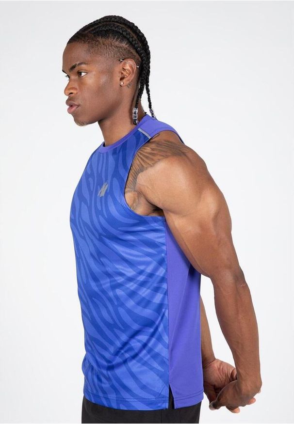 GORILLA WEAR - Tank top fitness męski Gorilla Wear USA Washington bez rękawów. Kolor: niebieski. Długość rękawa: bez rękawów