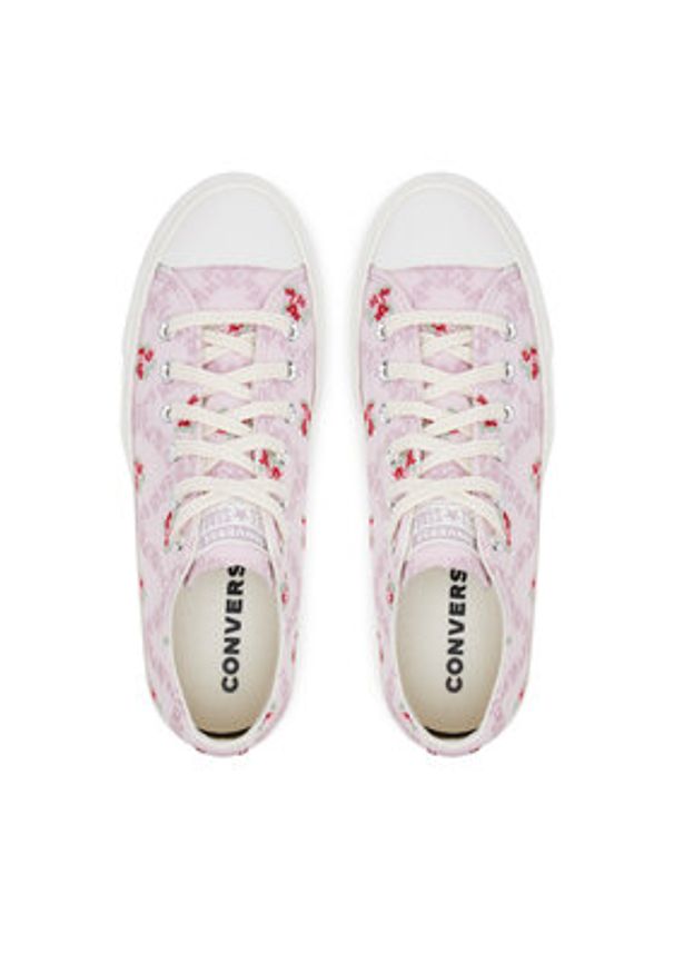 Converse Trampki Chuck Taylor All Star Lift Platform Rose Cross Stitch A13660C Różowy. Kolor: różowy. Materiał: materiał. Obcas: na platformie