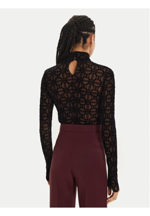 Elisabetta Franchi Body BO-0144-7E2 Czarny Slim Fit. Kolor: czarny. Materiał: syntetyk
