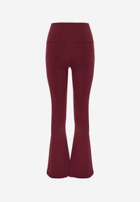 Born2be - Bordowe Elastyczne Spodnie z Gumką w Talii i Wysokim Stanem Brinamla. Stan: podwyższony. Kolor: czerwony. Styl: elegancki #3