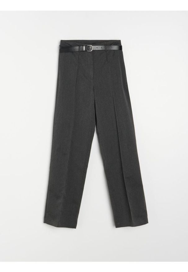 Sinsay - Spodnie z przeszytym kantem - szary. Kolor: szary