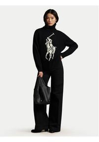 Polo Ralph Lauren Golf 211978329002 Czarny Relaxed Fit. Typ kołnierza: golf, polo. Kolor: czarny. Materiał: wełna #4