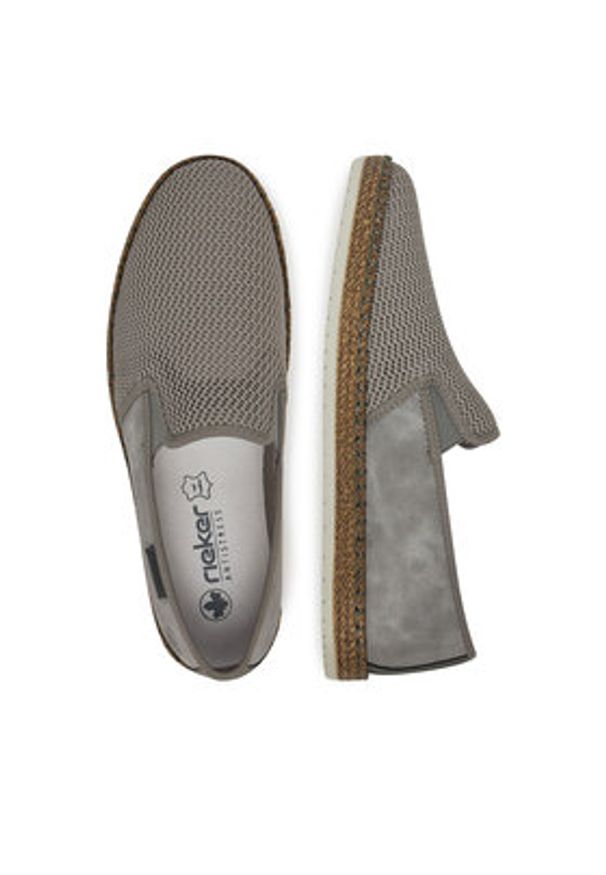 Rieker Półbuty B5265-43 Szary. Kolor: szary. Materiał: materiał