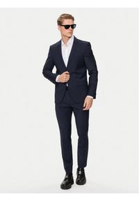 Hugo Garnitur 50450994 Granatowy Extra Slim Fit. Kolor: niebieski. Materiał: wełna