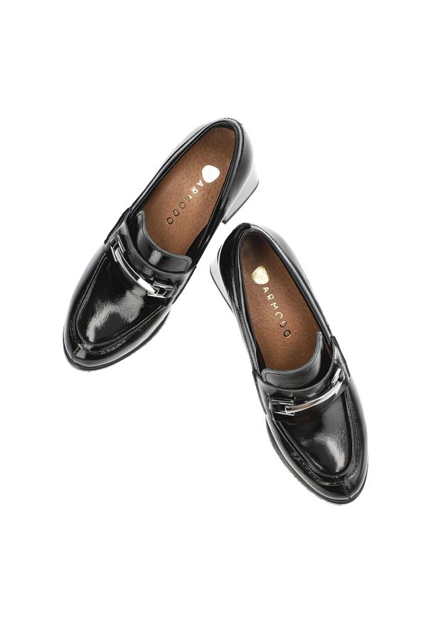 Czarne Półbuty Armodo Eleganckie Obuwie Damskie. Kolor: czarny. Styl: elegancki