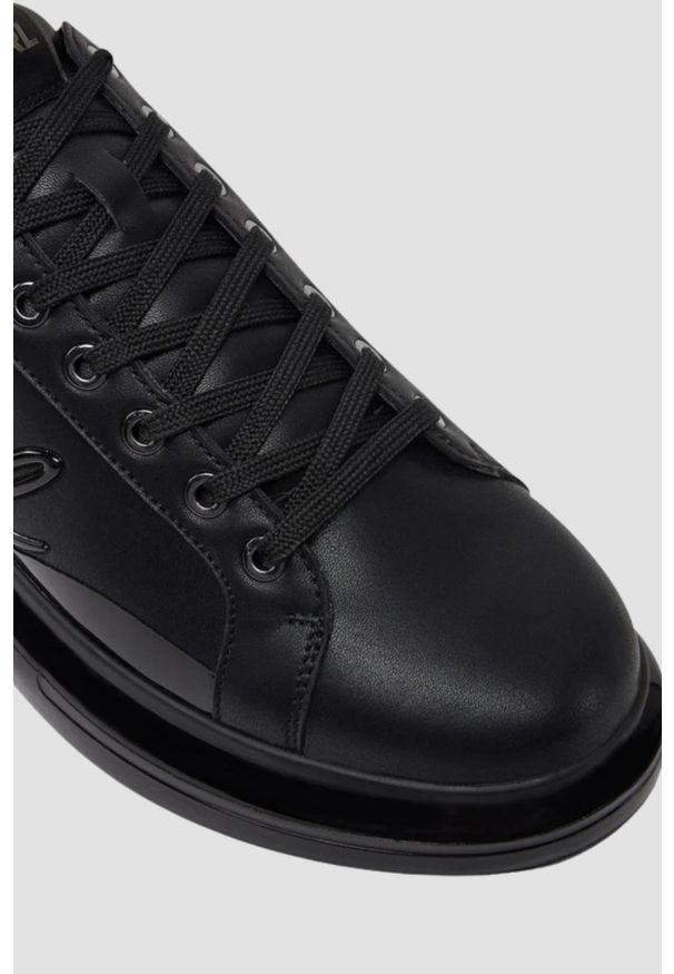 Karl Lagerfeld - KARL LAGERFELD Czarne męskie sneakersy KAPRI KUSHION Karl Signia Shine, Rozmiar 46. Okazja: na co dzień. Kolor: czarny. Materiał: materiał