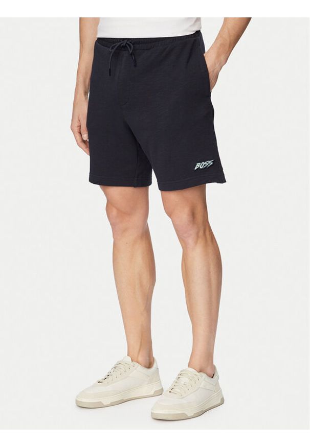 BOSS Szorty sportowe Surf 50559260 Granatowy Regular Fit. Kolor: niebieski. Materiał: bawełna. Styl: sportowy