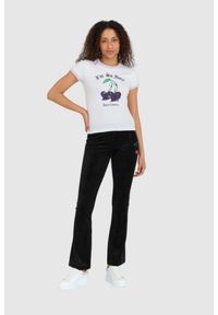 Juicy Couture - JUICY COUTURE Biały t-shirt damski z wisienkami slim, Rozmiar M. Kolor: biały #3