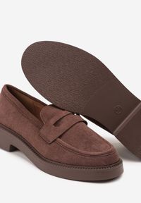 Renee - Brązowe Mokasyny Vices Ozdobione Przeszyciami Racce. Okazja: na co dzień. Kolor: brązowy. Materiał: jeans. Wzór: aplikacja. Styl: klasyczny, wizytowy, casual, elegancki #3