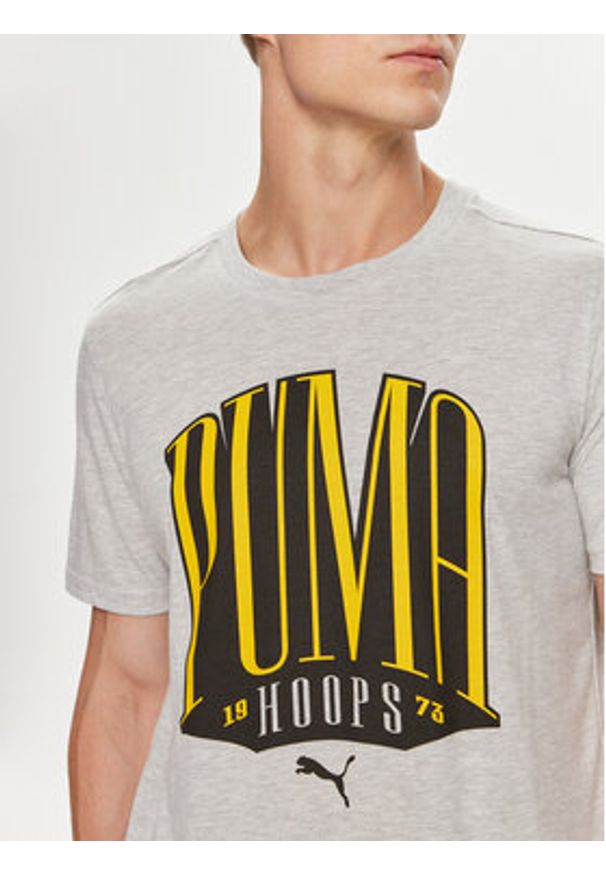 Puma T-Shirt TSA 624819 Szary Regular Fit. Kolor: szary. Materiał: syntetyk