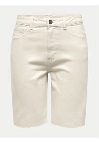 only - ONLY Szorty jeansowe Emily 15311258 Écru Mom Fit. Kolor: kremowy. Materiał: bawełna #2