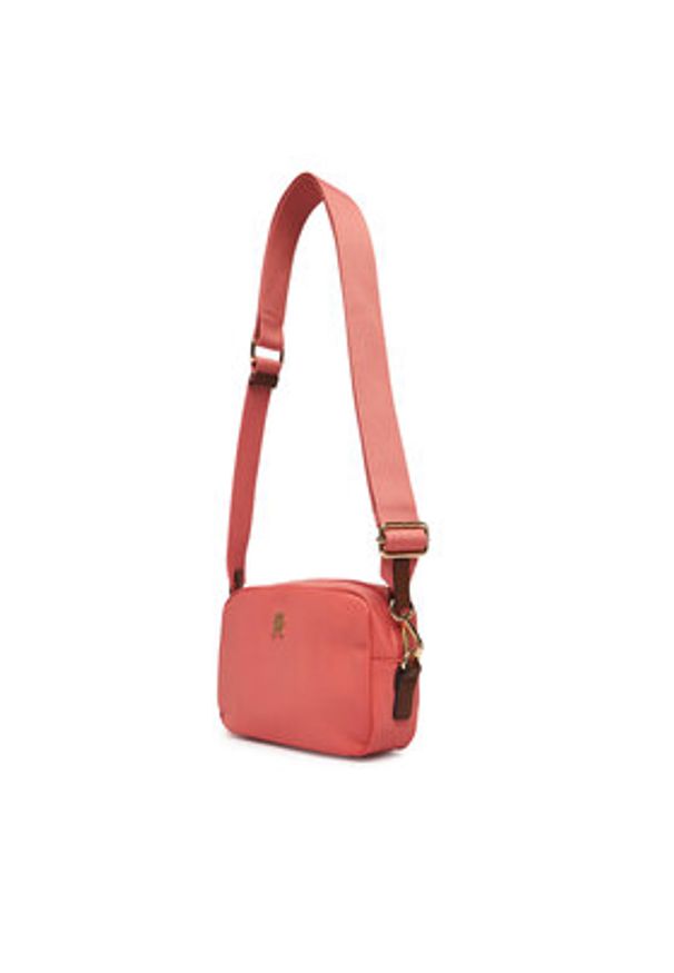 TOMMY HILFIGER - Tommy Hilfiger Torebka Popette Camera Bag AW0AW17704 Koralowy. Kolor: pomarańczowy. Materiał: skórzane
