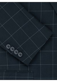 Pako Lorente - PAKO LORENTE – Granatowa marynarka garniturowa w kratę. Kolor: niebieski. Materiał: poliester, wiskoza, elastan. Wzór: kratka. Styl: klasyczny #5