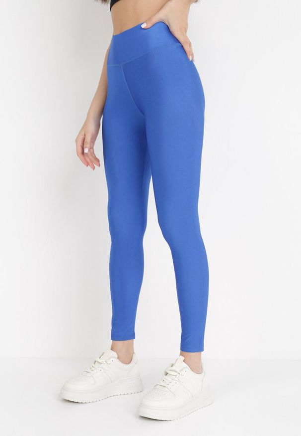 Born2be - Granatowe Legginsy Halareo. Kolor: niebieski. Materiał: dzianina. Długość: długie. Wzór: gładki