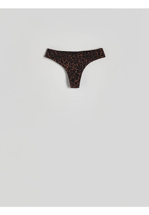 Reserved - Dół bikini - brązowy. Kolor: brązowy. Materiał: materiał