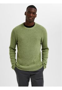 Selected Homme Sweter Rocks 16079776 Zielony Regular Fit. Kolor: zielony. Materiał: bawełna #1