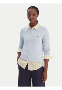 TOMMY HILFIGER - Tommy Hilfiger Sweter WW0WW44984 Błękitny Regular Fit. Kolor: niebieski. Materiał: syntetyk #1