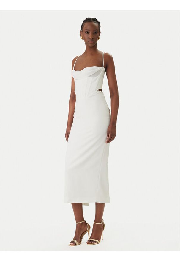 BARDOT - Bardot Sukienka koktajlowa Martini 58535DB Biały Slim Fit. Kolor: biały. Materiał: syntetyk. Styl: wizytowy