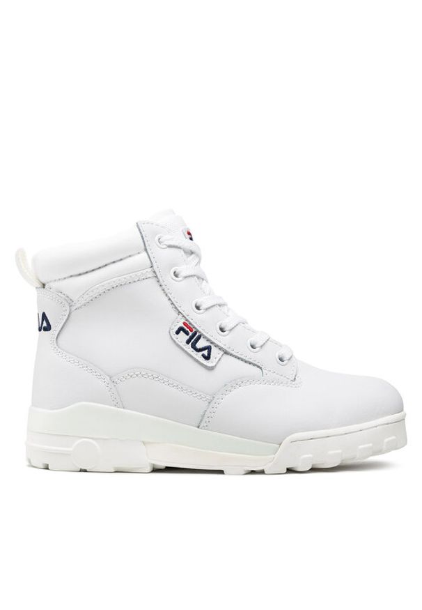 Fila Trapery Grunge II L Mid Wmn FFW0216.10004 Biały. Kolor: biały. Materiał: skóra