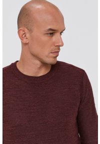 Selected Sweter męski kolor bordowy. Okazja: na co dzień. Kolor: czerwony. Materiał: materiał. Długość rękawa: długi rękaw. Długość: długie. Styl: casual #5
