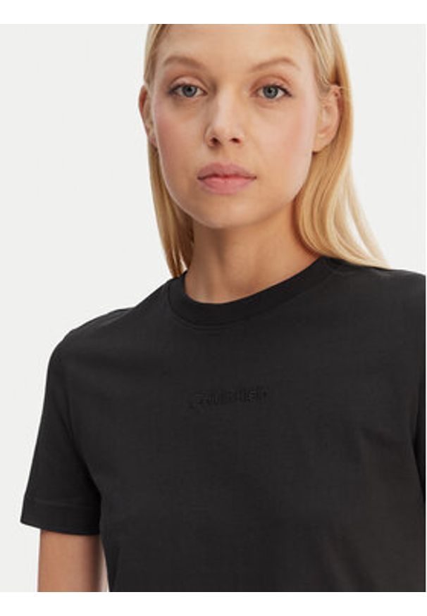 Calvin Klein T-Shirt LV044C905G Czarny Regular Fit. Kolor: czarny. Materiał: bawełna