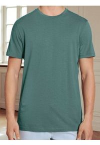 Sinsay - Bawełniana koszulka z krótkim rękawem - zielony. Kolor: zielony. Materiał: bawełna. Długość rękawa: krótki rękaw. Długość: krótkie