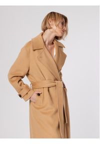 Simple Płaszcz przejściowy PLD502-03 Beżowy Relaxed Fit. Kolor: beżowy. Materiał: syntetyk #7