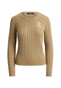 Lauren Ralph Lauren - LAUREN RALPH LAUREN Sweter 200P14039006 Beżowy Regular Fit. Kolor: beżowy. Materiał: wiskoza #2