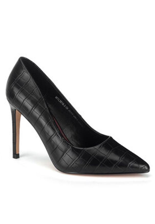 Jenny Fairy Szpilki WYL3616-2 Czarny. Kolor: czarny. Materiał: skóra. Obcas: na szpilce