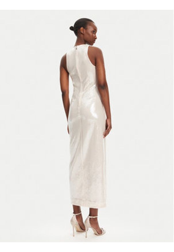 ROTATE Sukienka wieczorowa 113738800 Écru Slim Fit. Materiał: syntetyk. Styl: wizytowy