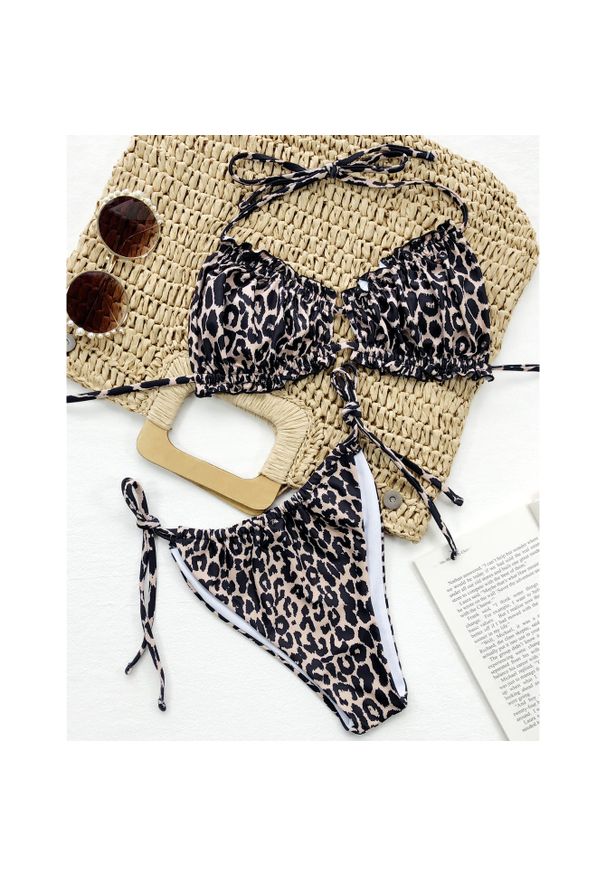 Intica - Bikini wiązane na szyi z regulacją na plażę i basen Greti. Materiał: materiał