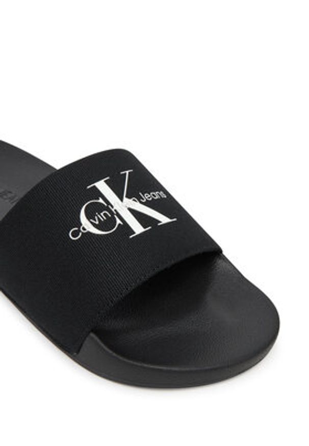 Calvin Klein Jeans Klapki Slide Monogram Cv YM0YM01271 Czarny. Kolor: czarny. Materiał: materiał