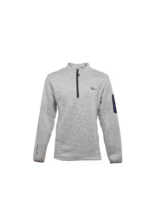 PEAK MOUNTAIN - Bluza polarowa typu half zip Peak Mountain Cypar. Kolor: szary. Materiał: polar. Sezon: zima. Sport: narciarstwo