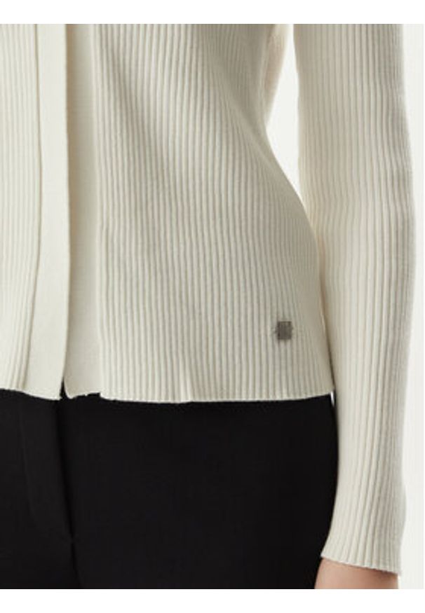 Calvin Klein Kardigan LV044G303G Kremowy Regular Fit. Kolor: kremowy. Materiał: bawełna