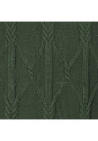 Bawełniany Sweter Męski - Pako Jeans - Warkoczowy Splot - Zgniła Zieleń. Materiał: bawełna. Wzór: ze splotem. Styl: klasyczny, elegancki #4