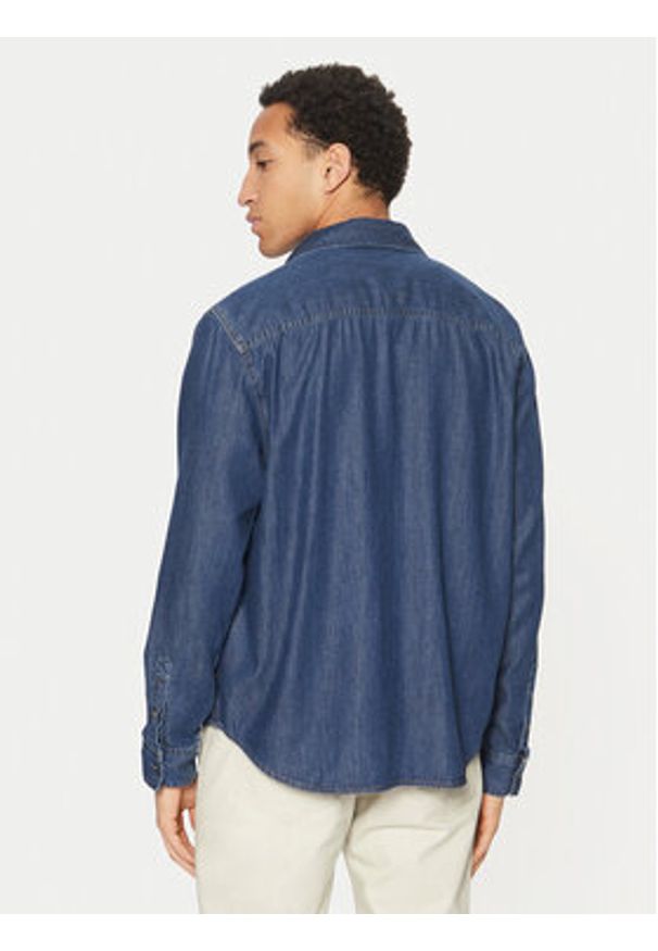 Calvin Klein Jeans Koszula jeansowa J30J327022 Granatowy Regular Fit. Kolor: niebieski. Materiał: bawełna, lyocell
