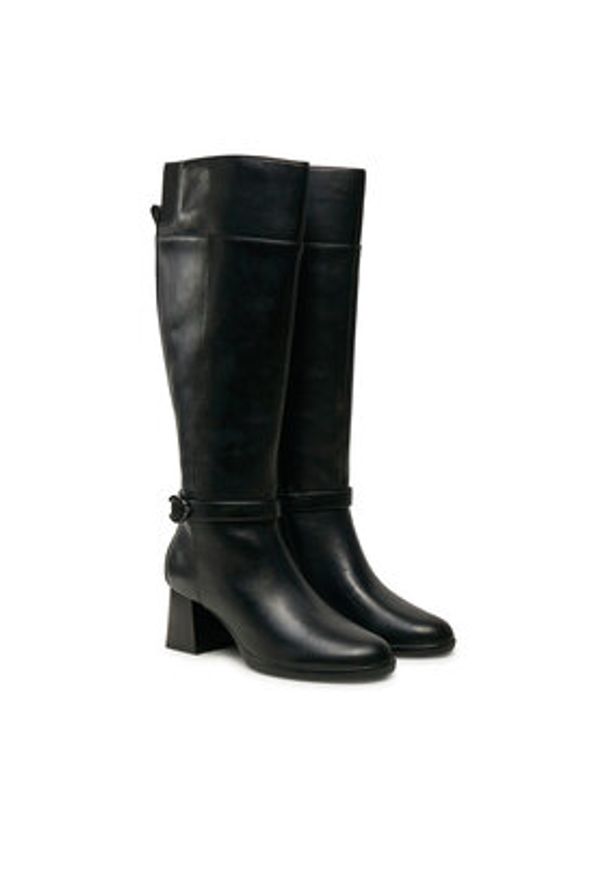 Geox Kozaki Walk Pleasure 55D D46XBD 00043 C9999 Czarny. Kolor: czarny. Materiał: skóra