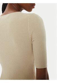 Calvin Klein Jeans Sukienka dzianinowa J20J223519 Beżowy Slim Fit. Kolor: beżowy. Materiał: syntetyk