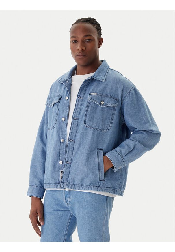Guess Kurtka jeansowa M5RN30 D5KW1 Niebieski Regular Fit. Kolor: niebieski. Materiał: bawełna