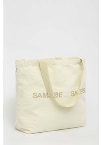 Samsoe & Samsoe - Samsoe Samsoe torebka kolor beżowy. Kolor: zielony. Wzór: nadruk. Materiał: z nadrukiem. Rodzaj torebki: na ramię #5