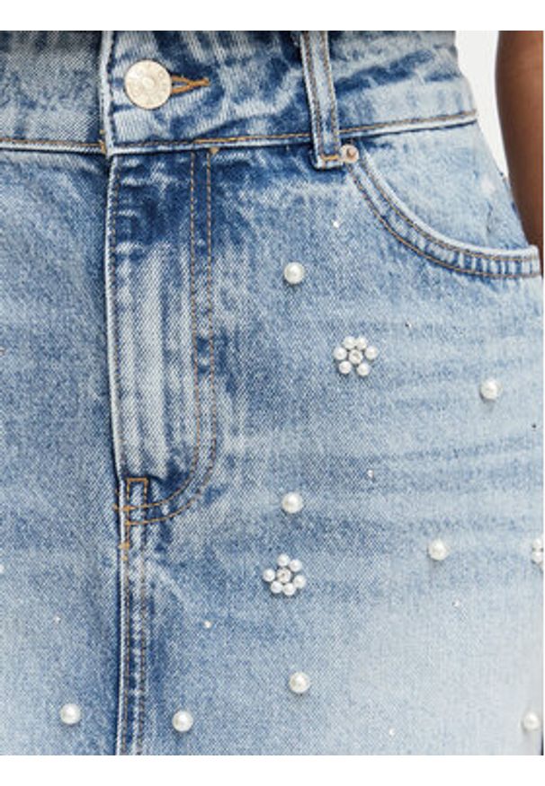 only - ONLY Spódnica jeansowa Onur 15367472 Niebieski Regular Fit. Kolor: niebieski. Materiał: bawełna